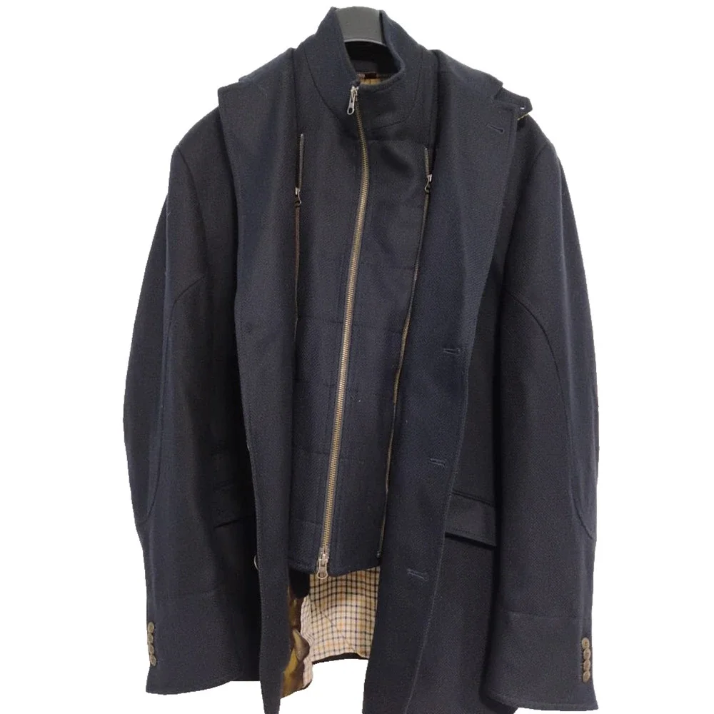 Kroon Ritchie Navy blue Hybrid Sport Coat Blue Blazer Wool Cashmere 46R $425 - Picture 2 of 16